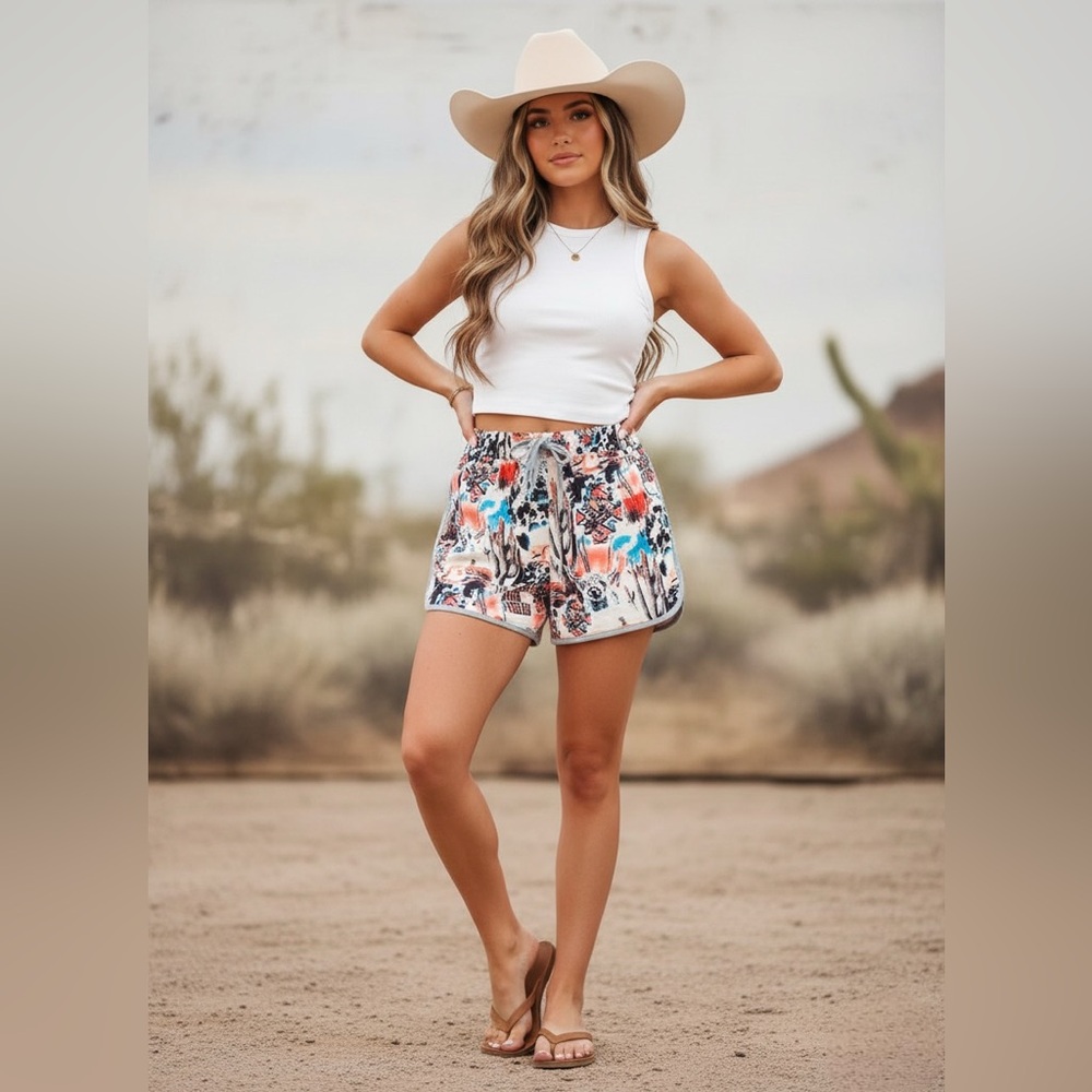 Howdy Partner Drawstring Shorts